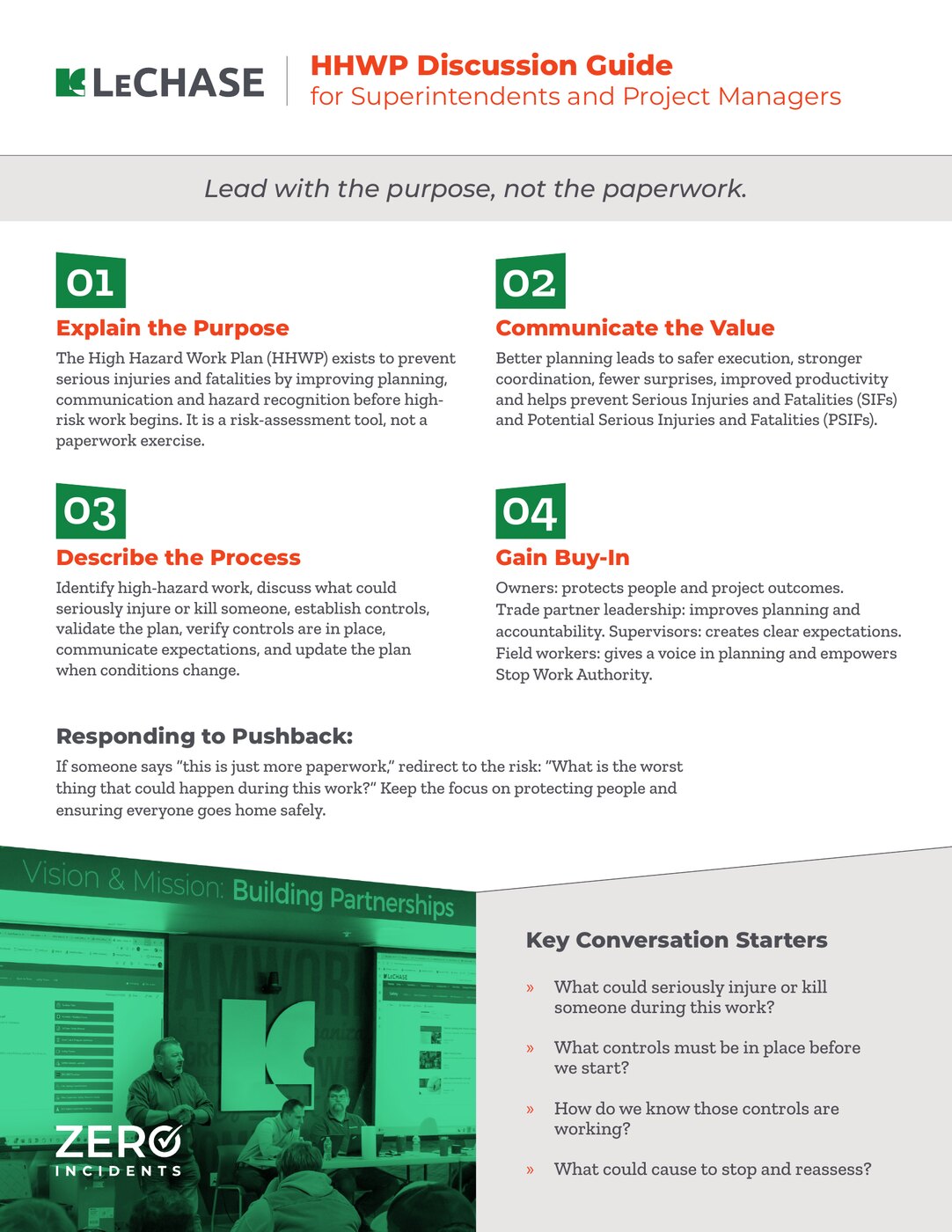 HHWP Discussion Guide booklet designed by Zandyr Meakin for LeChase Construction