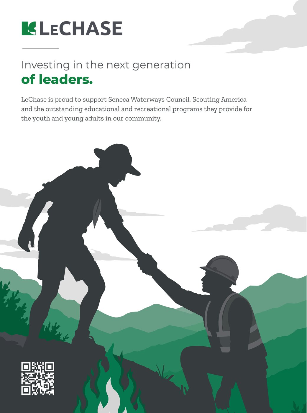 Boy Scouts Seneca Waterways LobsterFest sponsor ad designed by Zandyr Meakin for LeChase Construction