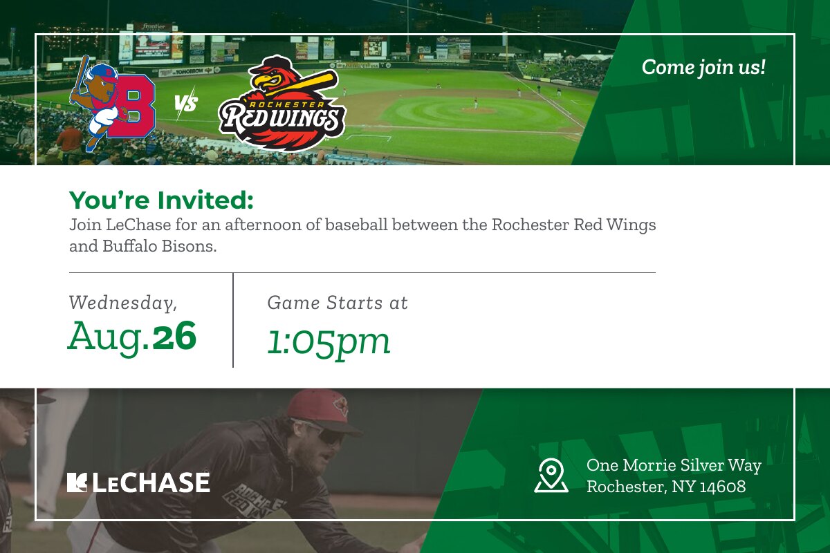 Red Wings Game field ops event flyer designed by Zandyr Meakin for LeChase Construction
