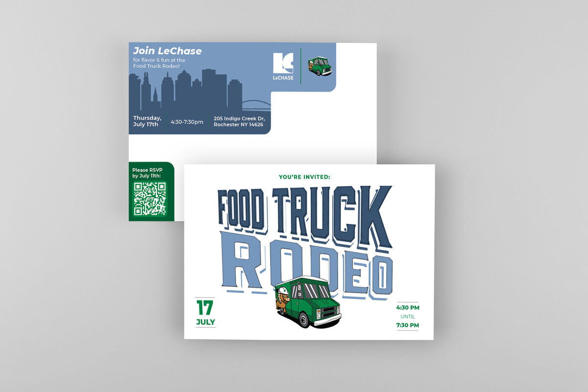 Food Truck Rodeo event invite designed by Zandyr Meakin for LeChase Construction