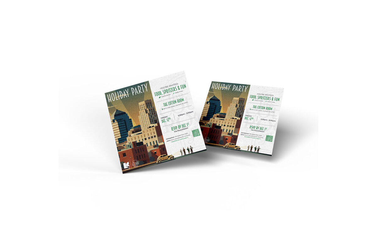Roaring 20's party invite designed by Zandyr Meakin for LeChase Construction