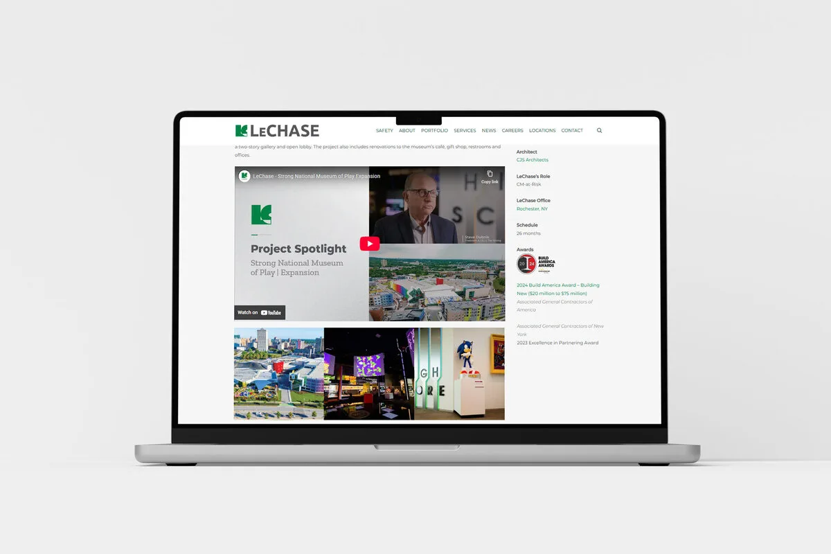YouTube thumbnail set designed by Zandyr Meakin for LeChase Construction