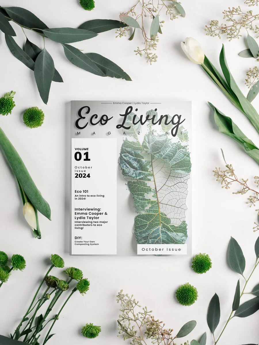 Eco Living Magazine Volume 1 cover designed by Zandyr Meakin