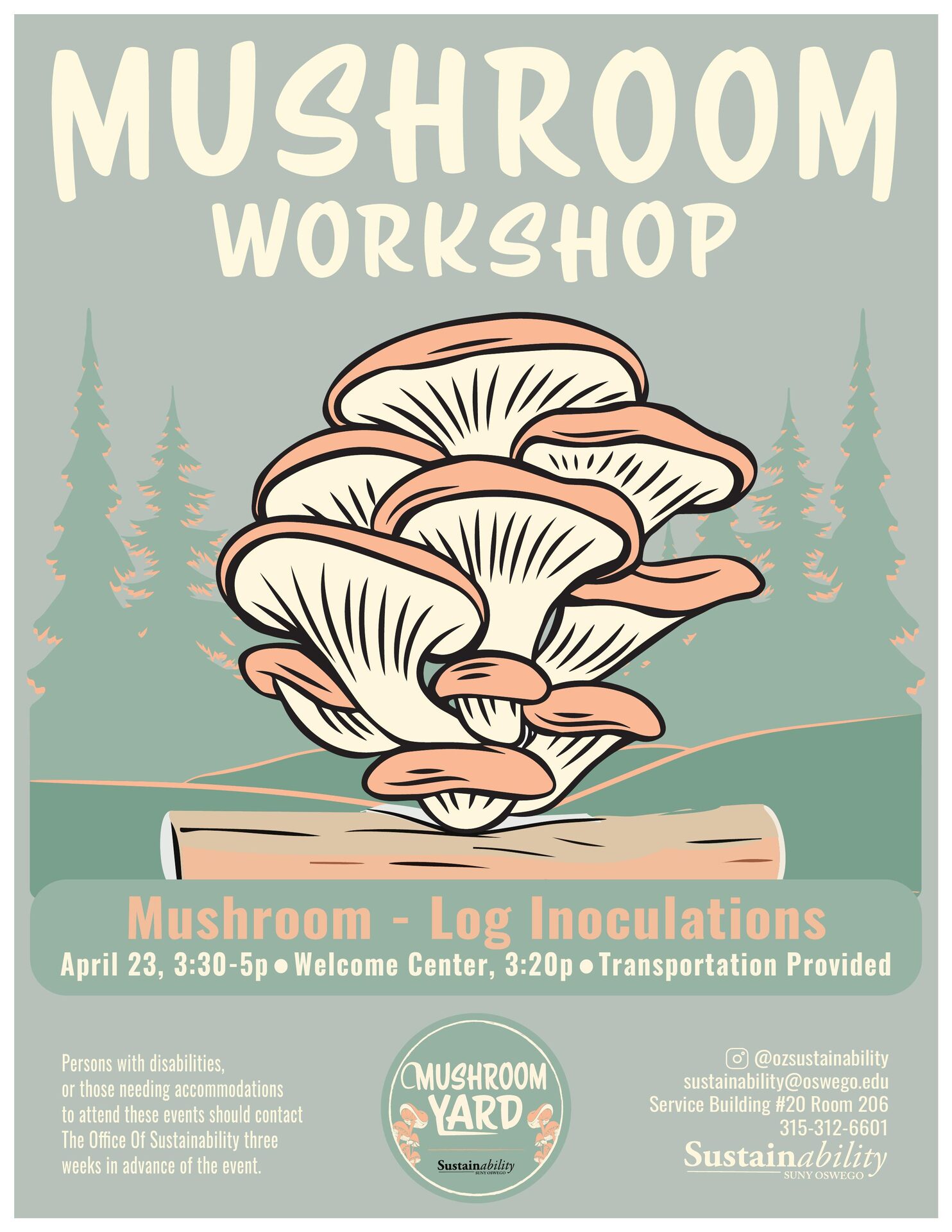 Mushroom Workshop Poster — SUNY Oswego Sustainability