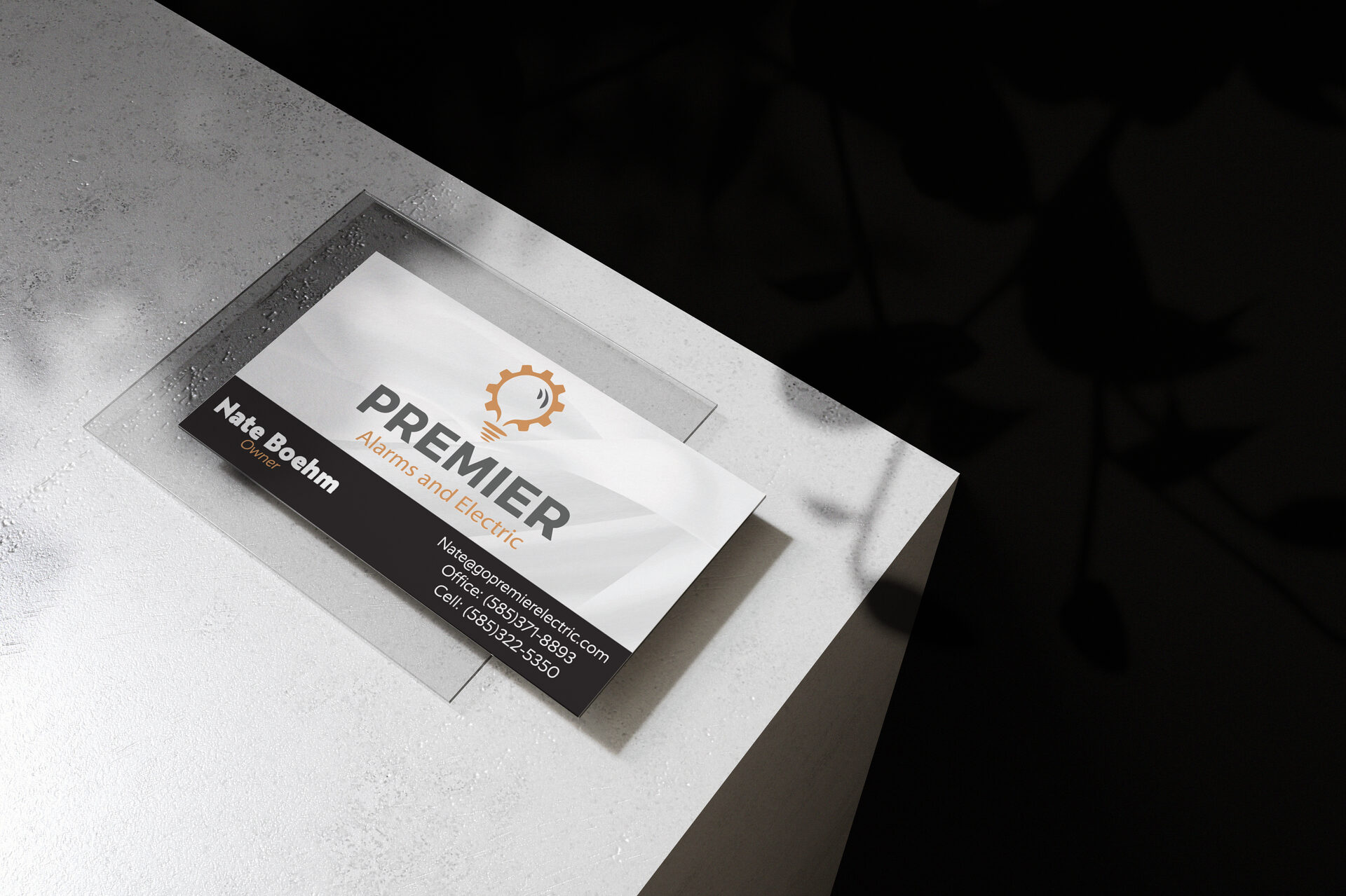 Premier Alarms & Electric Business Card Design