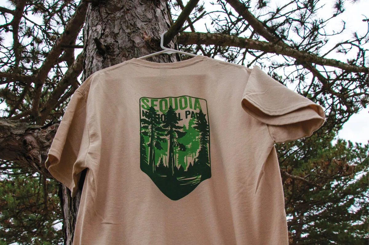 Sequoia National Park screen-printed shirt designed by Zandyr Meakin